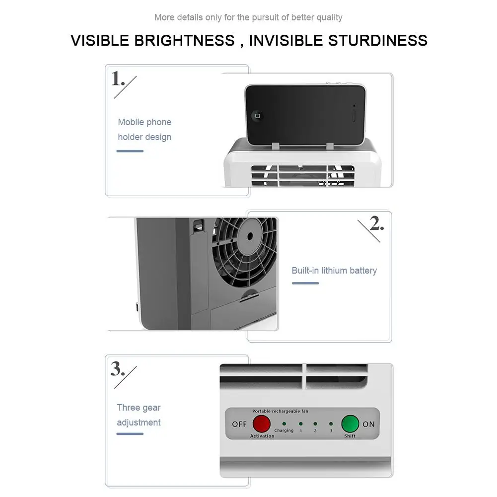 Автомобильный офисный бесшумный мини-вентилятор, домашний энергосберегающий встроенный литиевый аккумулятор, зарядка через usb, сильный охлаждающий холодный вентилятор для кондиционирования воздуха