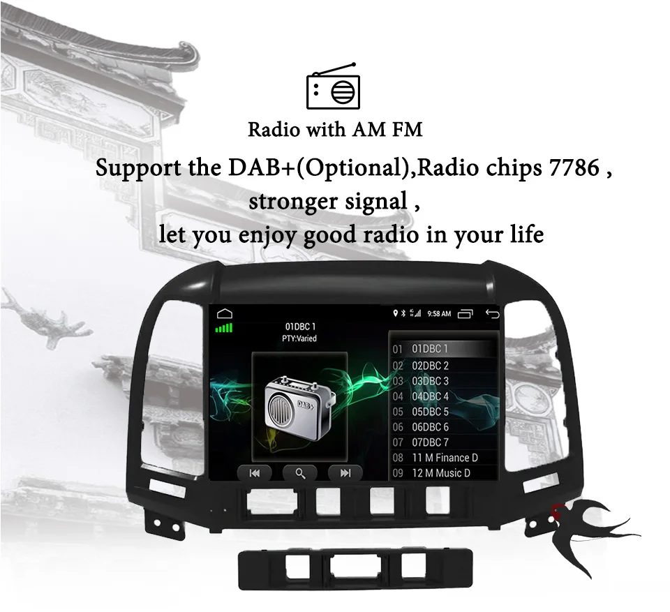 Cheap 1024*600 Octa Core Android 9.1 2din Car Radio DVD GPS For Hyundai Santa Fe 2006-2012 Head unit Radio recorder Auto Multimedia 5