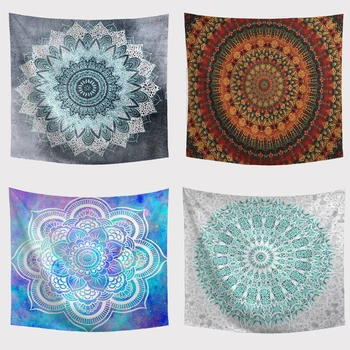 

Promotions Tapestry Mandala Pattern Retro Geometric Rectangle 3D Picnic Mat Beach Towel Living Room Bedroom Gift Decor Napkins
