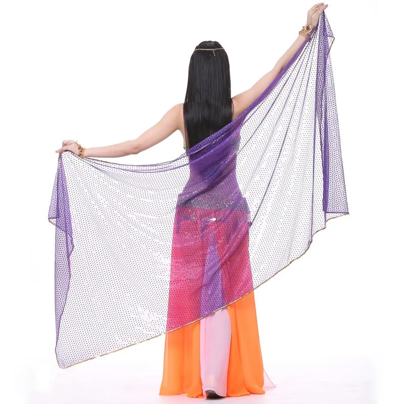 Костюм для танца живота, шелковая шаль, вуаль 210X95 см, 12 цветов, вуаль для ориентального танца, блестки, танцевальный шарф для живота, аксессуары