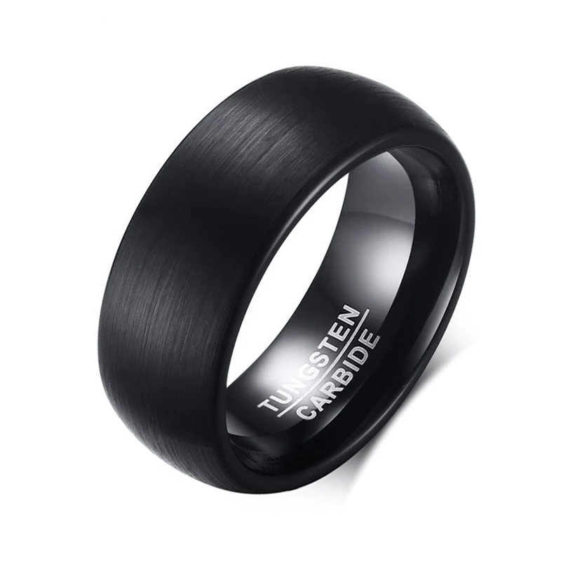 J.K 8mm Black Matt Surface Tungsten Rings for Men Bridegroom Wedding