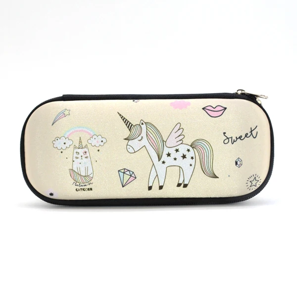 Чехол для карандашей Estuche Escolar School Trousse Scolaire Etui, чехол для карандашей, школьный чехол для канцелярских принадлежностей, милый чехол с единорогом, чехол для ручек Kawaii - Цвет: Beige