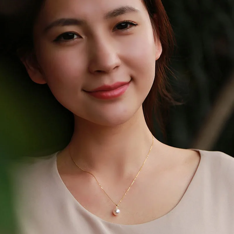 Женское Ожерелье из 18 каратного золота с натуральным жемчугом|necklace pendant gold|necklaces
