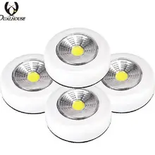 COB светодиодный сенсорный светильник для шкафа с питанием от батареи Ночник кухонный шкаф лампа-кнопка для шкафа