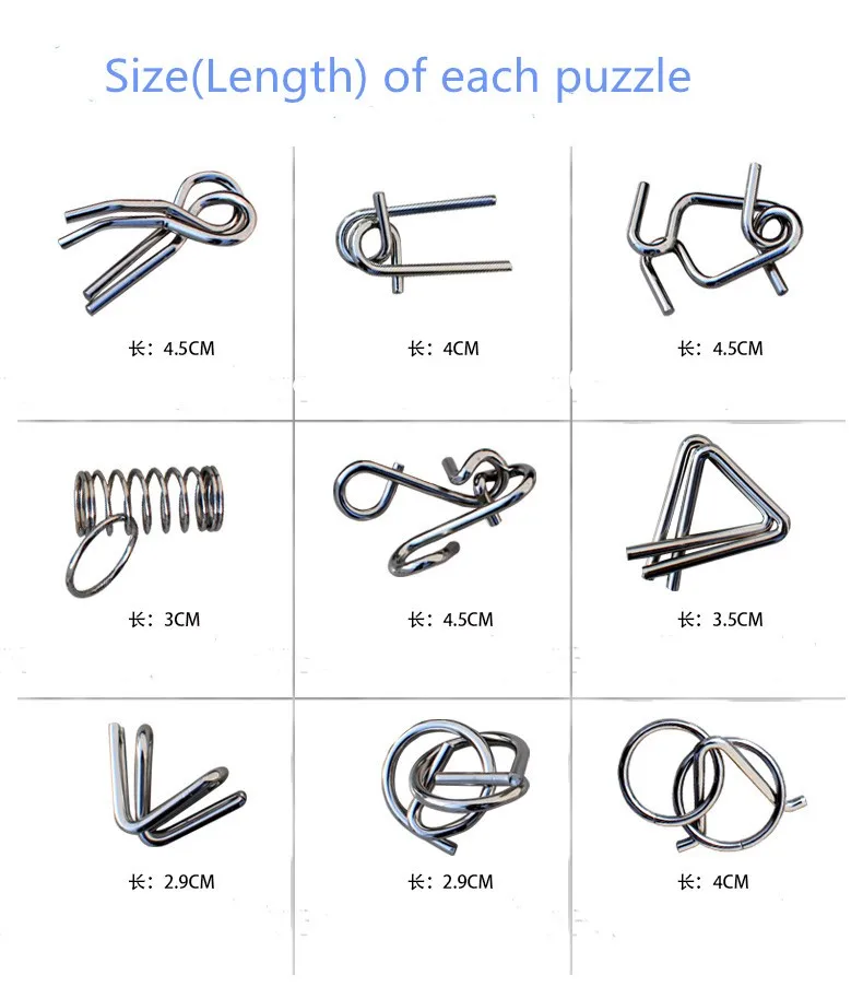 Набор из 9 шт. IQ металлические Провода головоломка магический разум Логические Детские развивающие Паззлы игры подарок Игрушечные лошадки