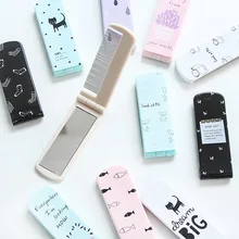 Студенческий набор зеркал для макияжа, милое портативное складное зеркало, портативный мини-гребень, зеркало, стол-Аксессуары