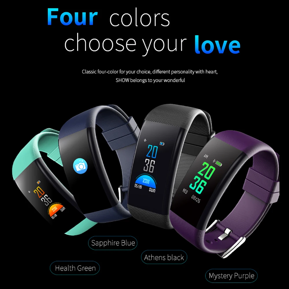 

IP68 Smart Bracelet Watch Blood Pressure Oxygen Heart Rate Monitor Wristband Color Screen Band For iOS Android Phone Women