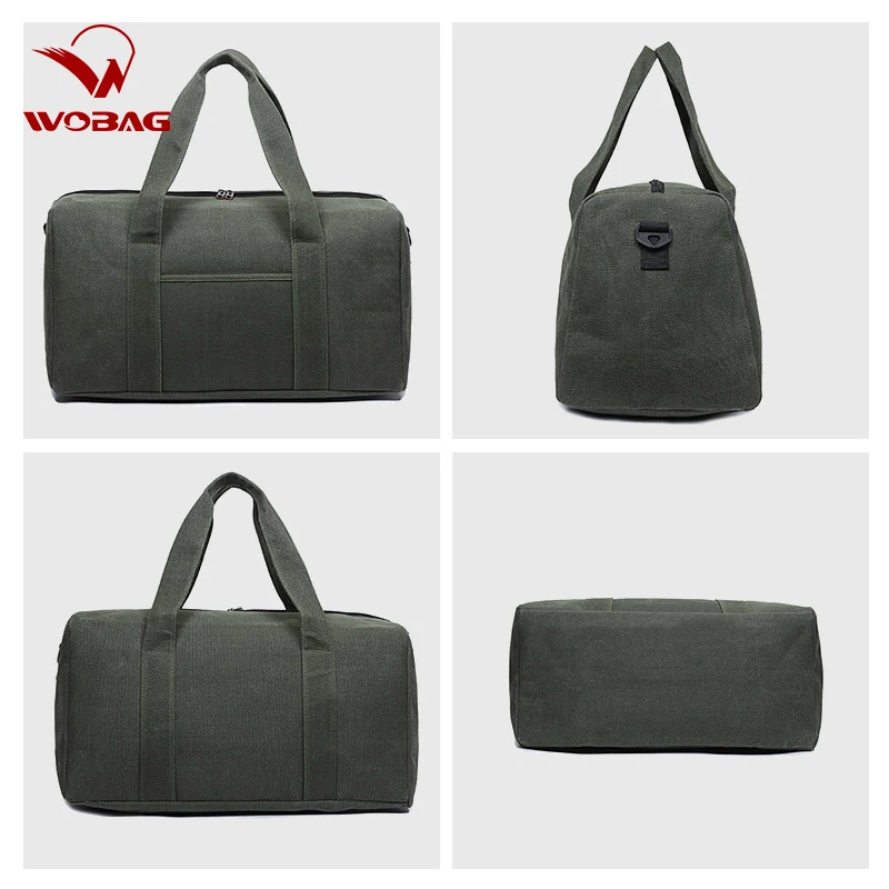 Wobag Men Travel Bags Hand Luggage Casual Travel Duffle Bag Women Big Sports Gym Bag Canvas Weekend Ocernight Bag