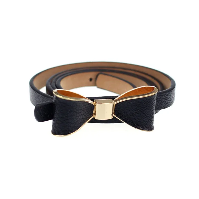 

1PC belts for women Candy butterfly belt buckle Leather Women Skinny Bow Waist Belt Waistband Z329