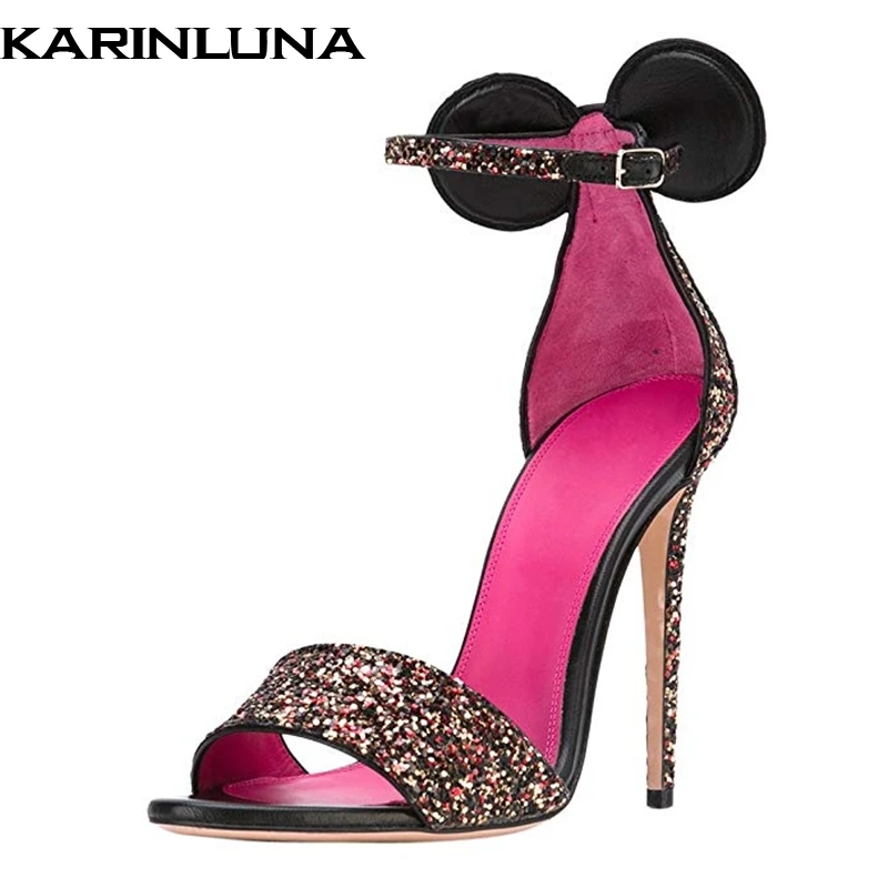 

Karinluna 2019 plus size 45 brand design party women Shoes Woman sexy thin high heels women summer cute ankle-strap sandals