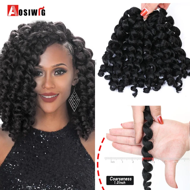 Aosiwig 4 Colors Ombre Jumpy Wand 8 Synthetic Crochet Braids Hair Aosiwig 4 Colors Ombre Jumpy Wand 8 Synthetic Crochet Braids Hair Curly Twist