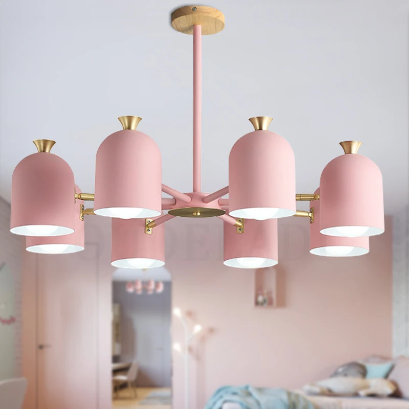 

Nordic modern macaron wrought iron Pendant Lights creative personality restaurant bedroom living room E27 illumination lamps