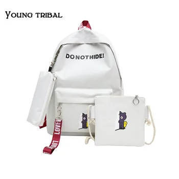 

Female student Korean version simple schoolbag junior high school compound backpack campus high school student shoulder bag