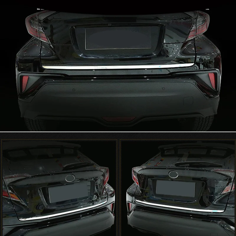 

Car Styling 1pcs Stainless Steel Rear Trunk Tail Gate Molding Strip Cover Decoration Trim For Toyota C-HR CHR 2016 2017 2018