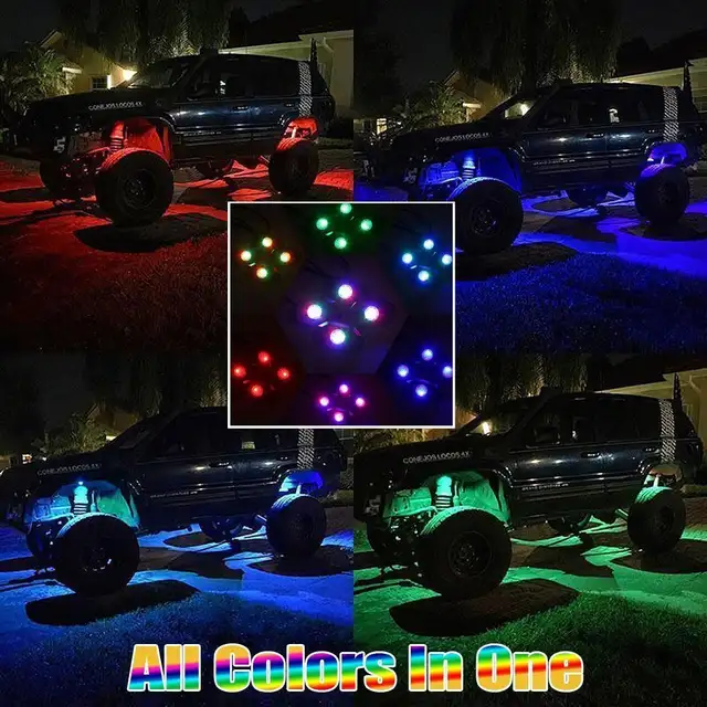 Us 48 4 17 Off Led Rock Light With Pods Lights Bluetooth Rgb Controller Under Vehicle Cars Interior And Exterior Waterproof Shockproof In Car Us 48 4 17 Off Led Rock Light With Pods Lights Bluetooth Rgb Controller Under Vehicle Cars Interior And Exterior Waterproof Shockproof In Car