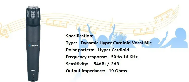 Alctron PM57B динамический микрофон гипер кардиоидный музыкальный инструмент микрофон vocal studio pro mic