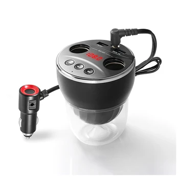 

Multi-function Dual USB Charger MP3 player Bluetooth Car Cigarette Lighter Bluetooth Car Kit Handsfree Speaker Cup Car Styling