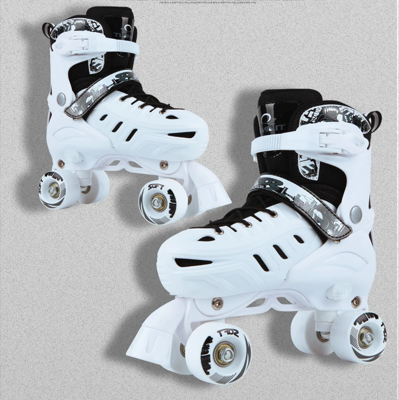 Ролик для отделки кожи коньки роликовые коньки на парных колесах 3 цвета женские взрослые белые PU 4 колеса обувь для катания на коньках - Цвет: Белый