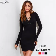 2018 sexy women winter autumn dress sweater pullovers long Grommet Lace Up Front Longline full sleeve dresses for female ouc1717 2018 sexy women winter autumn dress sweater pullovers long Grommet Lace Up Front Longline full sleeve dresses for female ouc1717
