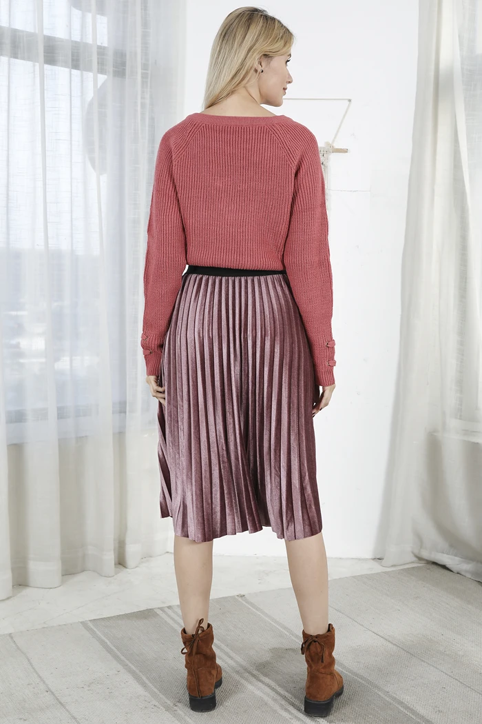 Senhoras do Vintage Saia de Veludo Maxi para Mulheres Outono Inverno Feminino Cintura Alta Elegante Sexy Magro Preto Plissado Saias Femininas 6 Cheap Saias