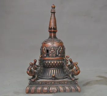 

Christmas Old Tibet bronze beast head snake animal Buddha statue Incense Burner censer New Year
