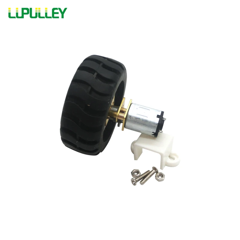 

LUPULLEY GA12-N20 DC Gear Motor DC 3V 6V 12V with Wheel Dia.43mm Motor,Mounting Bracket 15/30/50/60/100/200/300/500/1000RPM