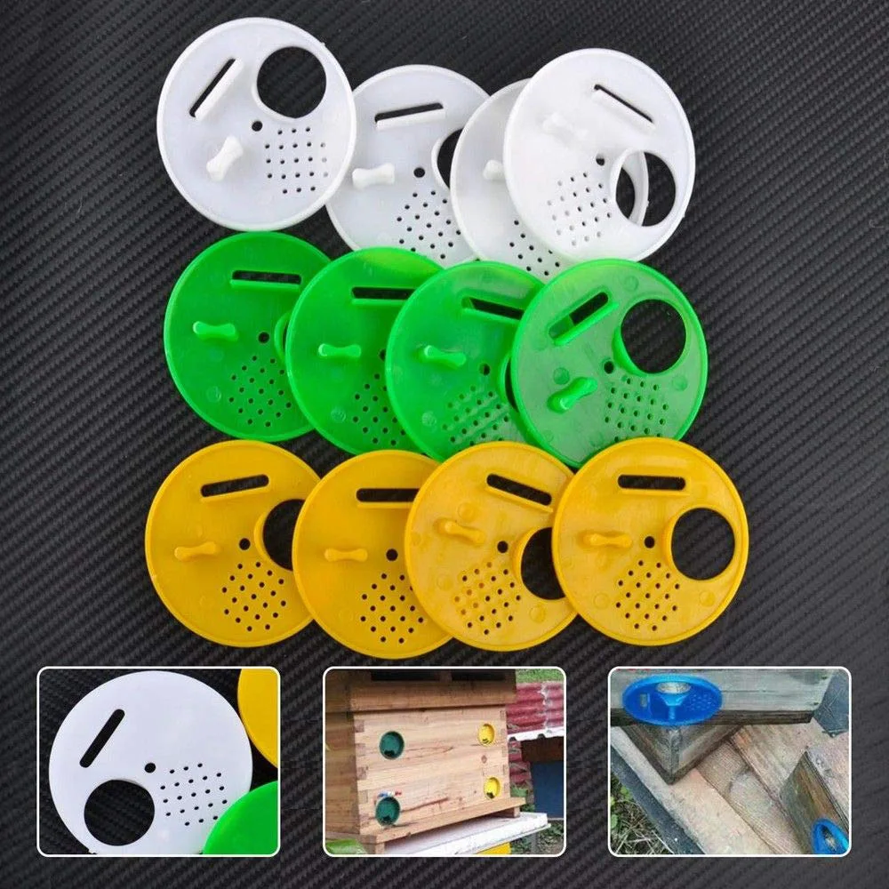 Beehive круглое пластиковое оборудование пчелиная коробка-гнездо входные ворота дверь вентиляционная сотовая клетка для пчеловодства инструмент насекомое пчела поставки 12 шт