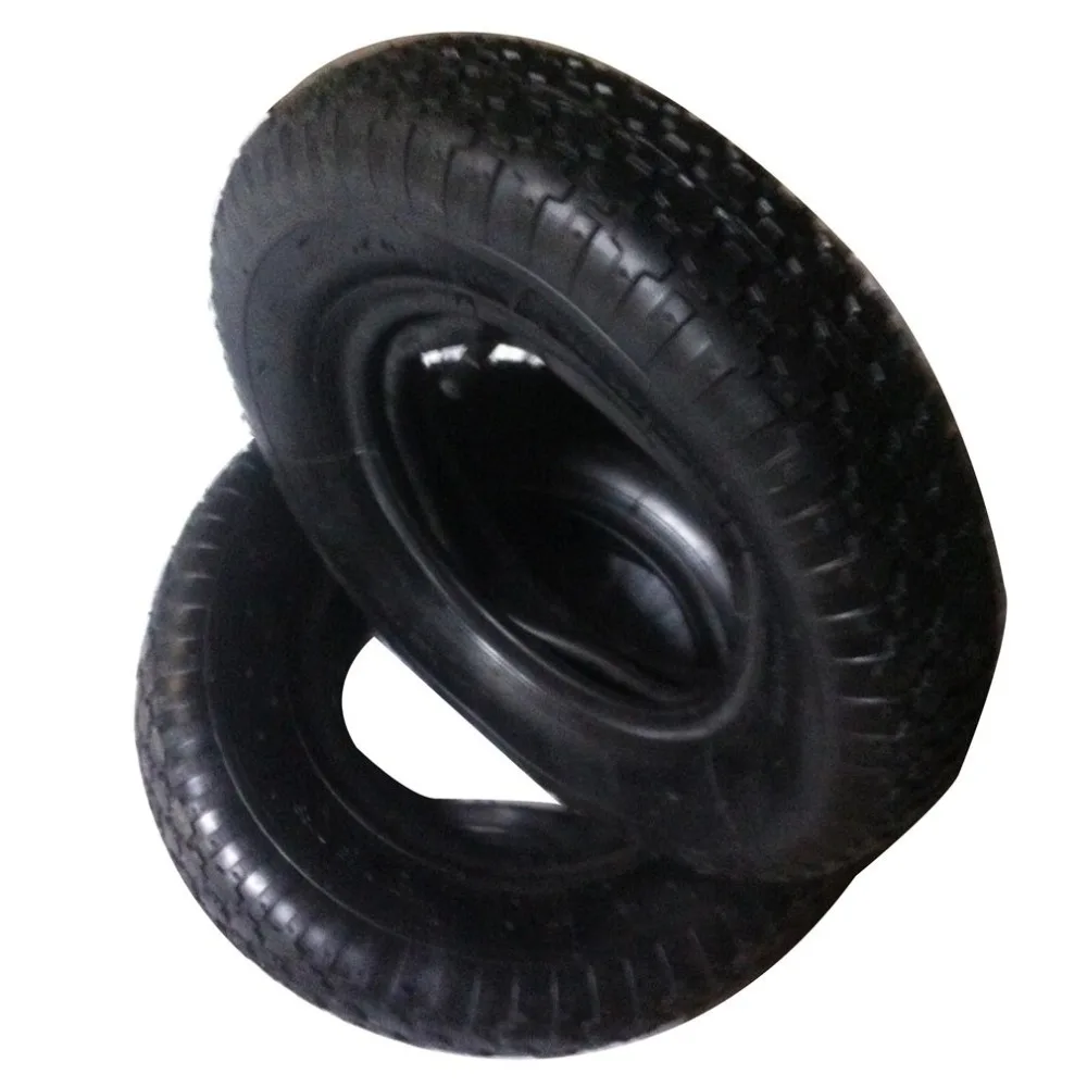 

4.00-8 Tyre & Inner Tube Straight Valves Set Sack Truck Trolley Wheelbarrow Don'T Use In The Highway Rubber Strong And Sturdy