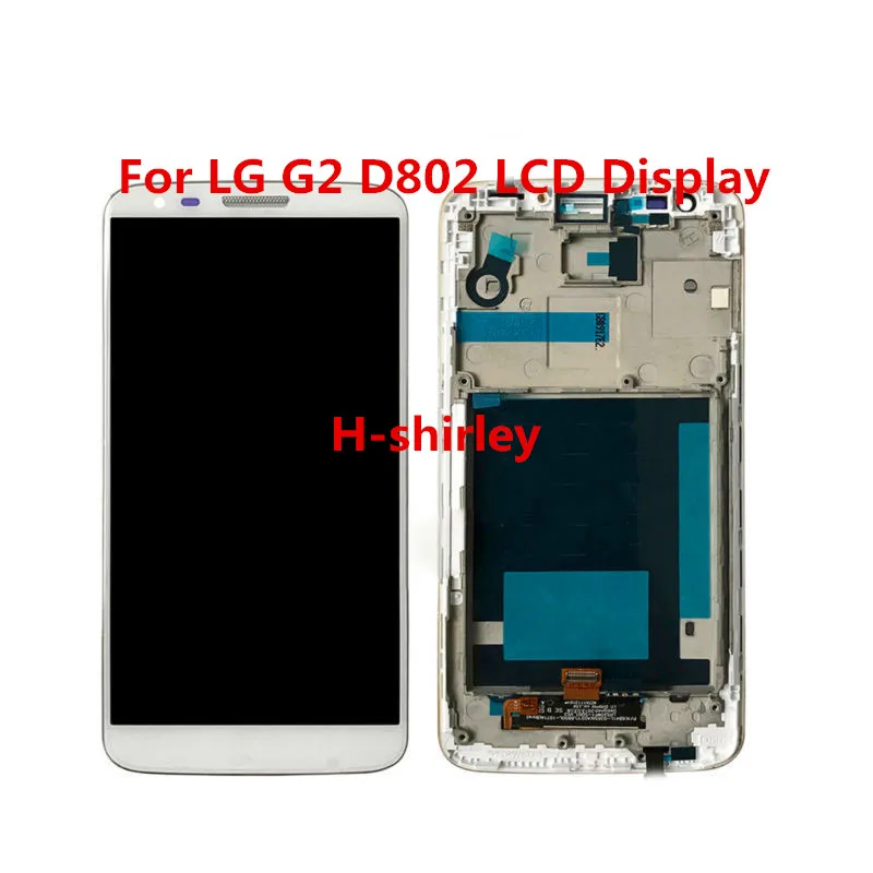 

Original For LG G2 D802 LCD Display Touch screen + Digitizer Assembly with frame Black and white