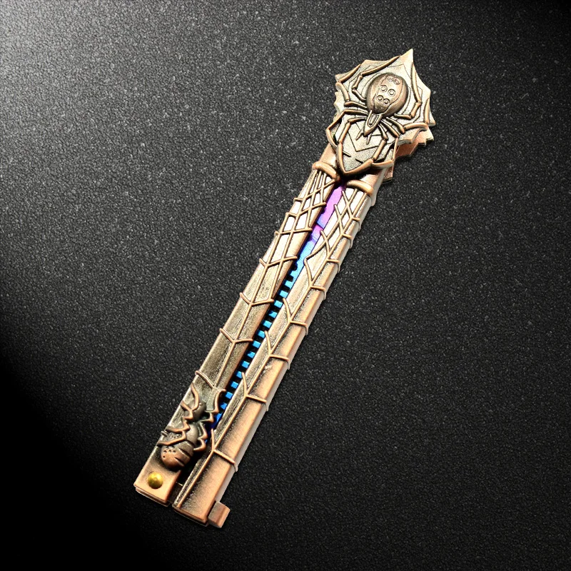 Tanie Cs go kolorowe praktyka nóż motyl znikną rainbow trener składany nóż nóż motylkowy gra nóż nudne narzędzie z grzebieniem