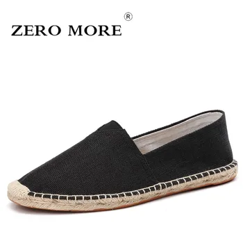 

Zero more Hemp Wrap Mens Shoes Spring Espadrilles Men 2019 Canvas Shoes Men Breathable Men's Loafers Slip On Solid Black White