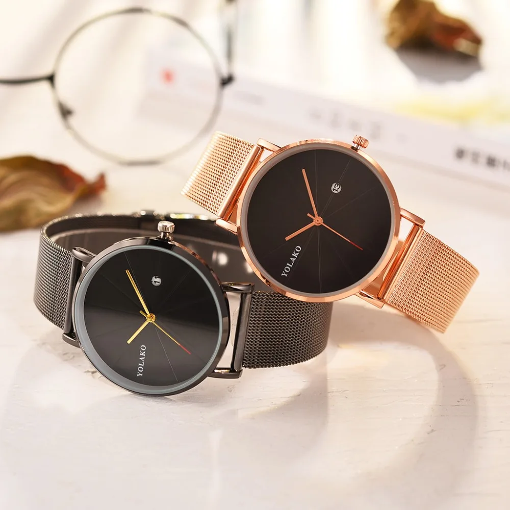 YOLAKO женские часы Reloj Mujer из нержавеющей стали модные роскошные наручные relogio feminino