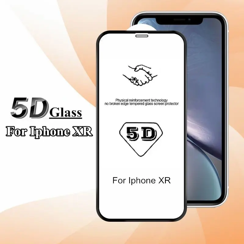 5D полный чехол для iphone 6 6 S 7 8 Plus X XS Max XR подходящий экран защитный закаленное стекло для I6 I7 I8 пленка - Цвет: For iPhone XR