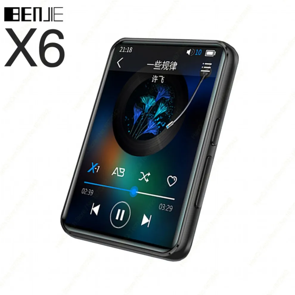 Benjie X6 полный сенсорный экран MP3-плеер 4 Гб 8 Гб музыкальный плеер со встроенным динамиком fm-радио видео плеер электронная книга Поддержка TF карта - Цвет: Black