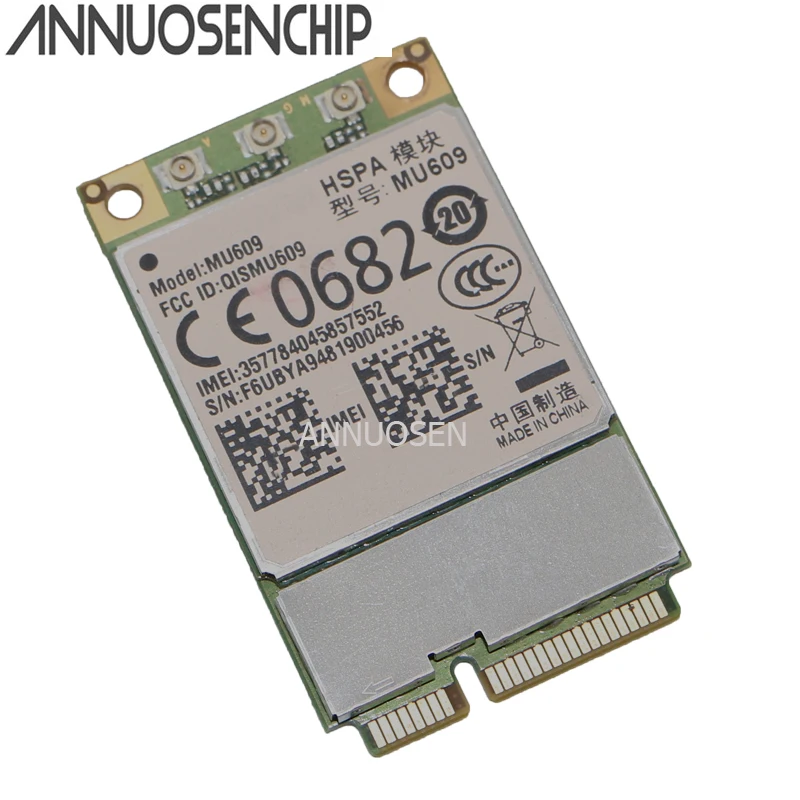  Venta caliente MU609 WCDMA Mini PCIe HSPA +/UMTS cuádruple banda 850/900/1900/2100 MHz M2 tarjeta w