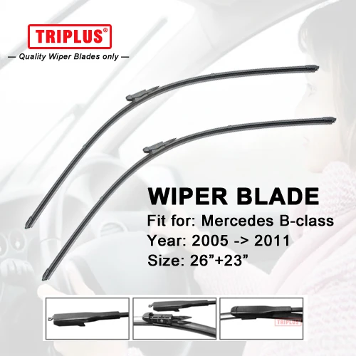 

Wiper Blade for Mercedes Benz B Class W245 (2005-2011) 1set 26"+23",Flat Aero Beam Windscreen Wiper Frameless Soft Blades
