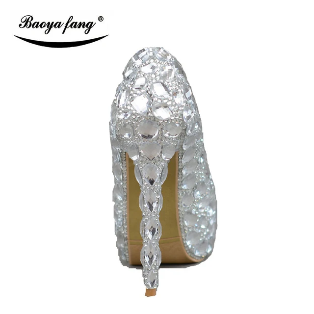 Silver Women Wedding Shoes With Matching Bag | High Heel Wedding Shoes