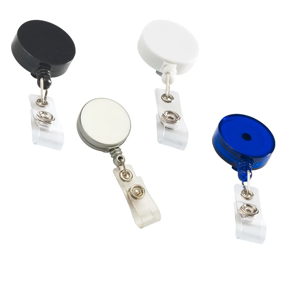 

Lot 50pcs Flat Badge Reel Holder,Retractable ID Card Roller Clip, w/ Waist Buckle,Nylon Rope,Hospital Nurse&Office Display