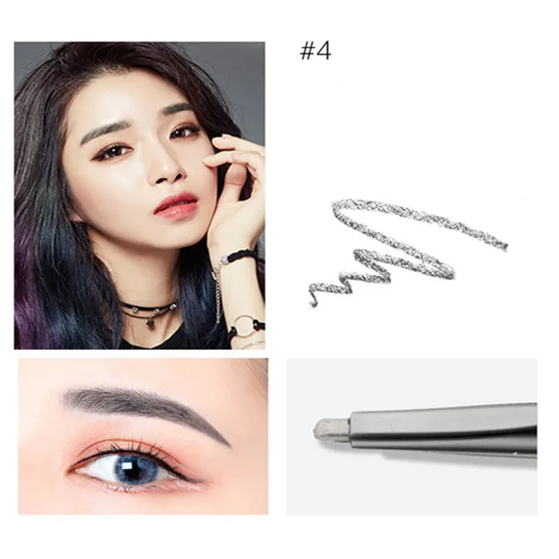 

New 5 Colors Eyebrow Pencil Natural Waterproof Rotating Automatic Eyeliner Eye Brow Pencil with Brush Beauty Cosmetic Tool