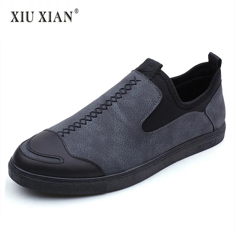 

2018 Spring New Fashion Patchwork Leather Flexible Men Loafers Shallow Slip on Comfortable Casual Young Men Korean Leisure Shoes