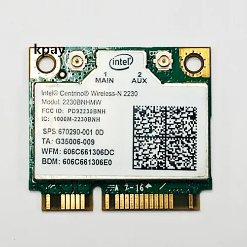 Мини карта pcie для 300 Мбит/с Wi Fi + BT 4 0 Intel mediino wireless N 2230 2230BNHMW Беспроводной Bluetooth dell asus