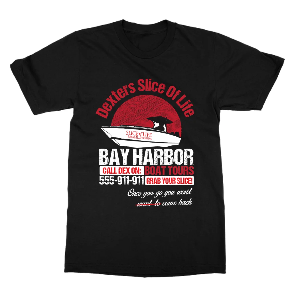 

Dexter TV Show T-Shirt Bay Harbor Boat Tours Slice Of Life Dexter Shirt