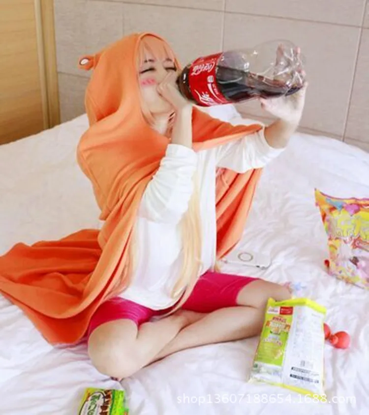 Головка Sankaku Himouto! Костюм для косплея Умару Чан дома плащ и штаны полный