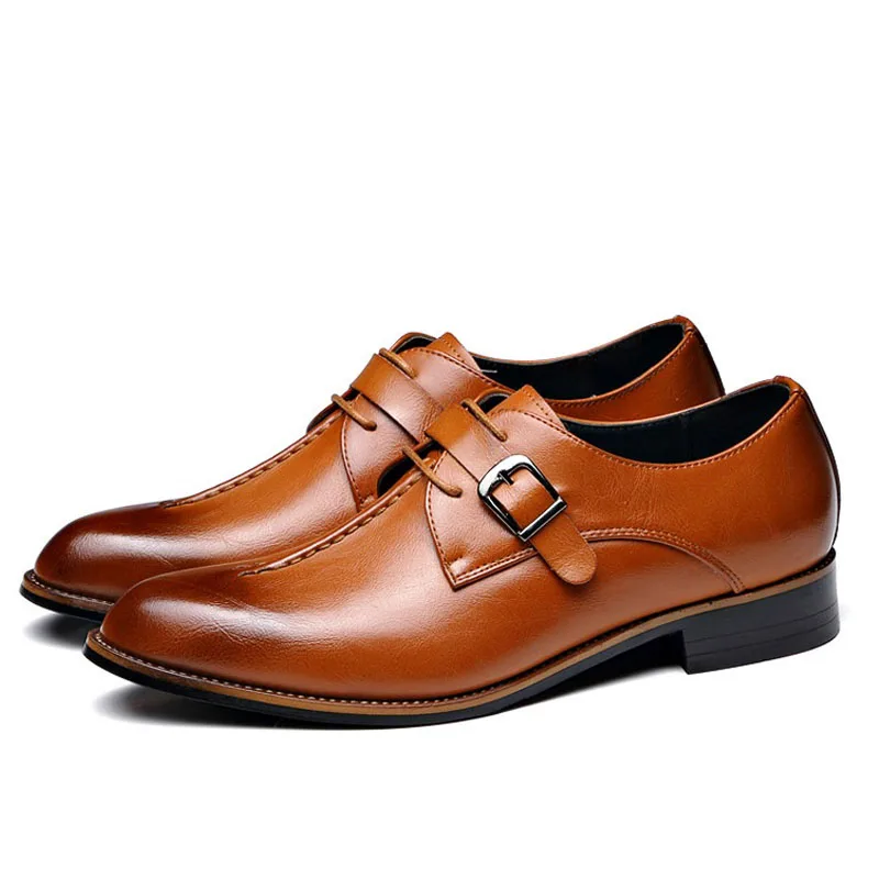 

Designer 2018 Autumn Men Genuine Leather Dress Shoes Big Size 47 48 Handmade Black Brown Wedding Party Banquet Male Slip On