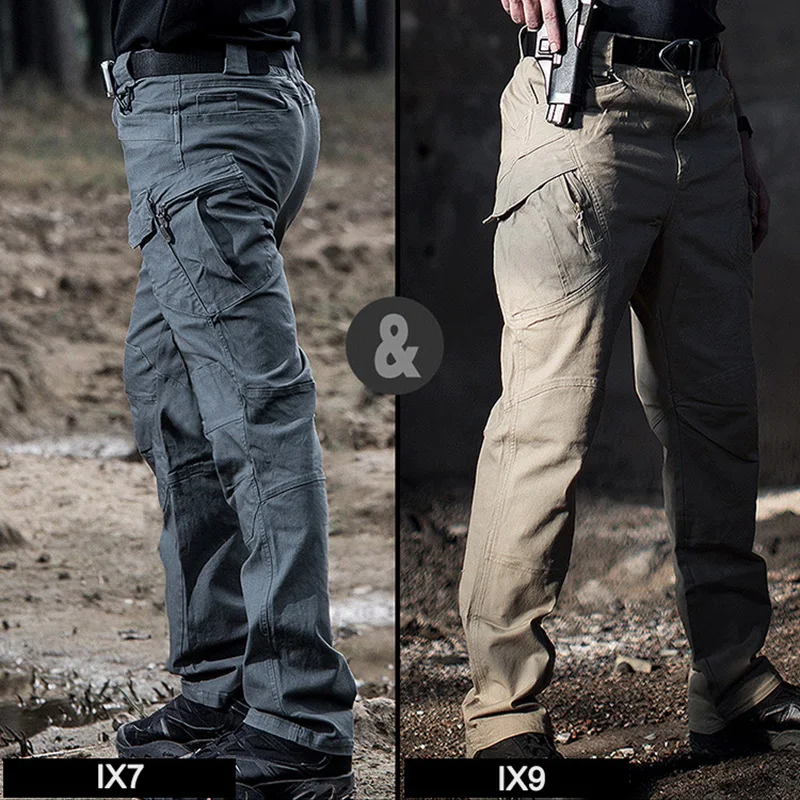  New Men's Stretch Tactical Pants Multiple Pocket Military Cotton Urban Combat Pant Men Slim Work Ca