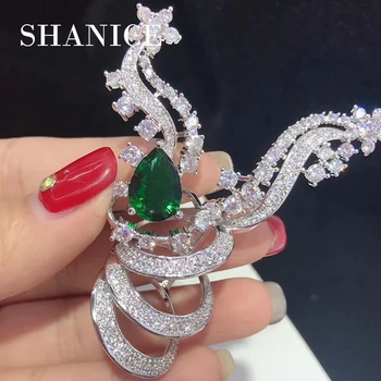 

SHANICE Green Red Blue CZ Crystal Jewelry DIY Women Pearls Necklace Making Findings Paved Zircon Connector Pendants Accessories
