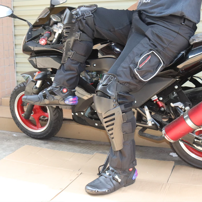 Мотоциклетные Наколенники Защита от падения ног Защитное снаряжение для коленей для взрослых Спорт мото скейт катание на лыжах колено протектор черный