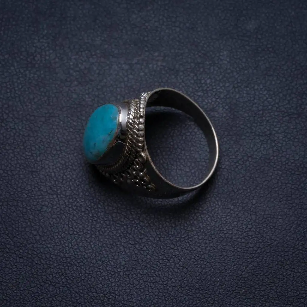 

Natural Caribbean Larimar Handmade Unique 925 Sterling Silver Ring, US size 7.25 X1746