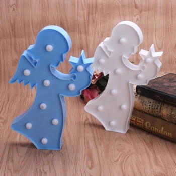 

3D Marquee Angel Table Lamp 9 LED Battery Operated Night Light Children's Room Decor