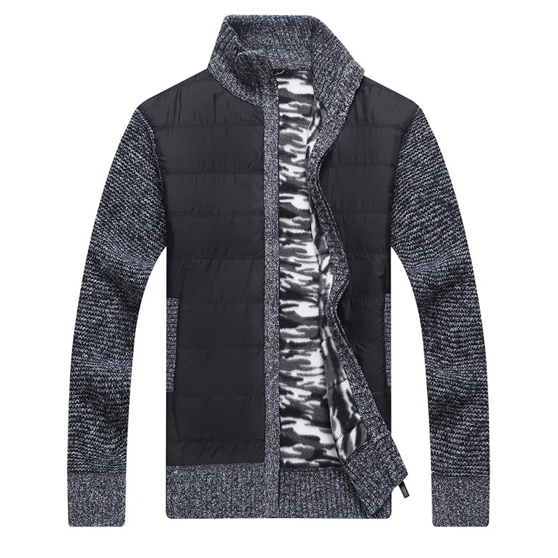 

ICPANS Sweater Cardigan Men Cotton Cashmere Zip Red Black Men Winter Sweaters With Zipper Male Thick Warm Plus Size XXXL 4XL